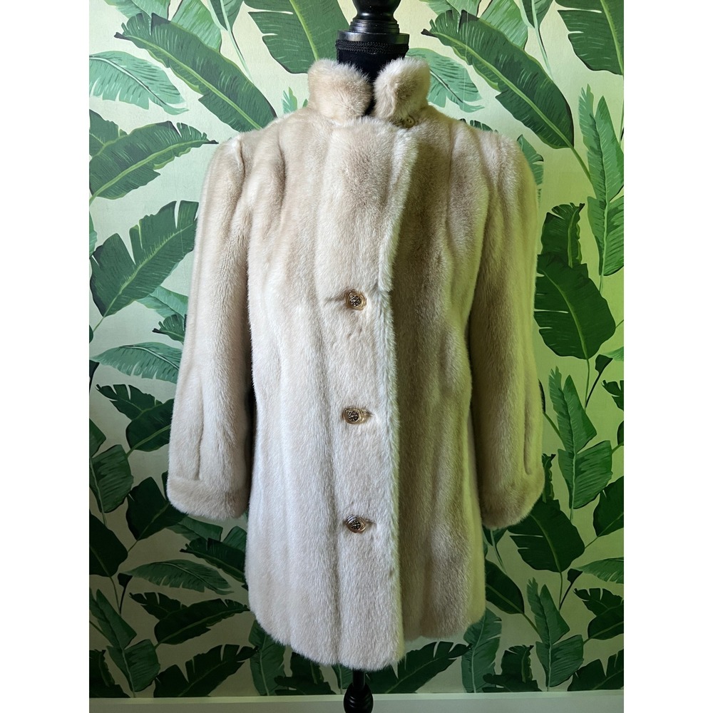 Russel Taylor Mincara Faux Fur Coat Women‎ Small Cream